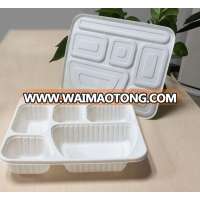 Biodegradable disposable biomaterial lunch box food container